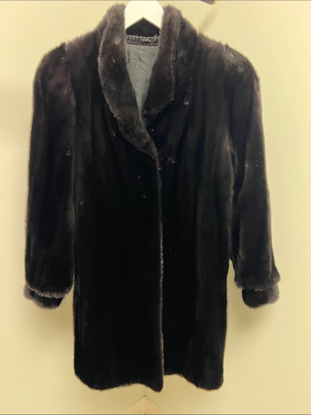 Saga Furs Luxurious Black Genuine Mink Coat
